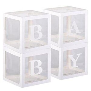 Clear Baby Shower Boxes with Letters BABY Party Decorations Gender Reveal Birthd